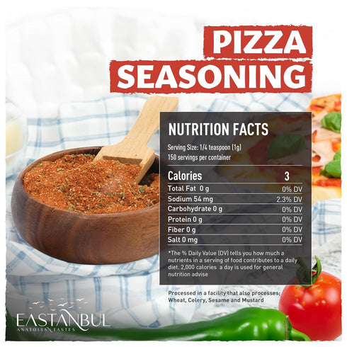 Eastanbul Pizza Seasoning Spice Blend, 5.29oz Italian Seasoning, Boosts Pizza Toppings, Herbal Pizza Blend, Pizza Spice Seasoning, Pizza Sprinkles...